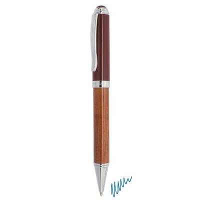 Bolígrafo Cromado de Madera Elegante