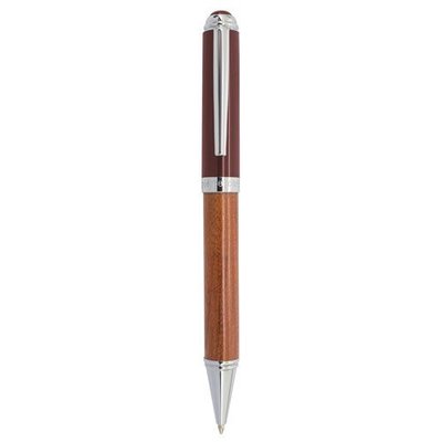 Bolígrafo Cromado de Madera Elegante