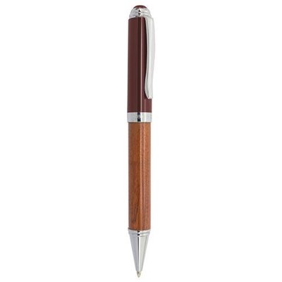 Bolígrafo Cromado de Madera Elegante