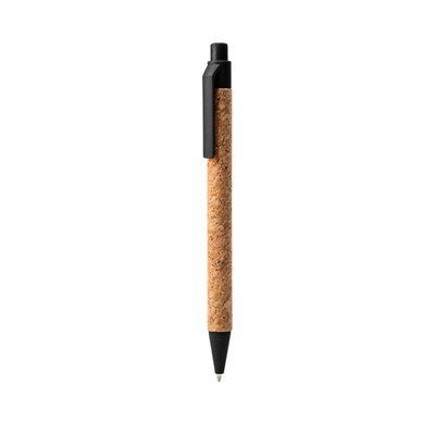 Bolígrafo con cuerpo de corcho Negro TINTA AZUL
