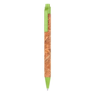 Bolígrafo Cuerpo Corcho con PP y Fibra de Trigo Verde