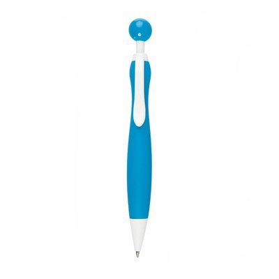 Bolígrafo con cuerpo de mujer y cabeza redonda de pulsador Azul