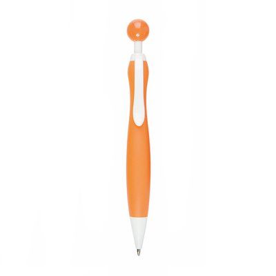 Bolígrafo con cuerpo de mujer y cabeza redonda de pulsador Naranja