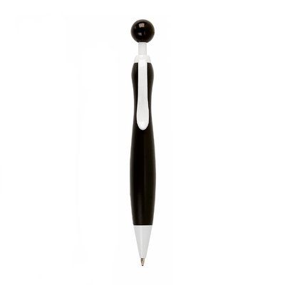 Bolígrafo con cuerpo de mujer y cabeza redonda de pulsador Negro