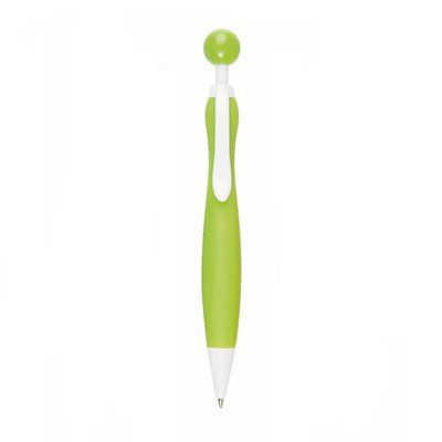 Bolígrafo con cuerpo de mujer y cabeza redonda de pulsador Verde