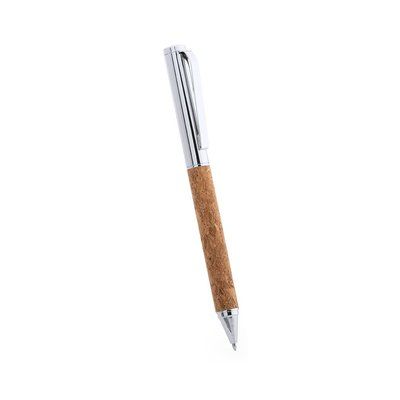 Bolígrafo de corcho y metal con estuche de polipiel y corcho