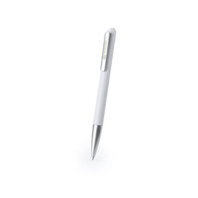 Bolígrafo de diseño minimalista con mecanismo giratorio Blanco