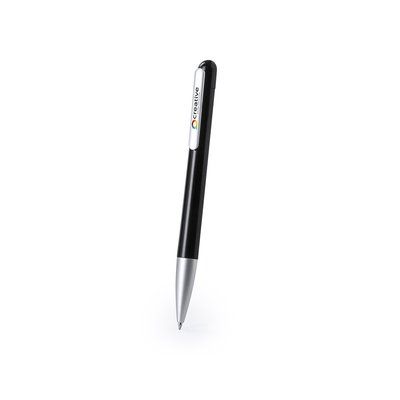 Bolígrafo de diseño minimalista con mecanismo giratorio Negro