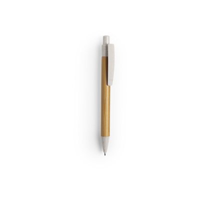 Bolígrafo ecológico de bambú con accesorios a color Natural