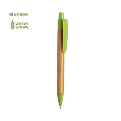 Bolígrafo ecológico de bambú con accesorios a color