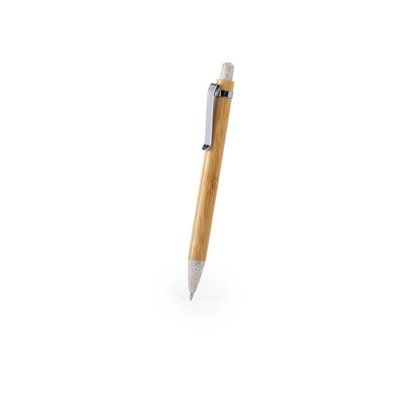 Bolígrafo ecológico de bambú y caña de trigo con clip metálico Bolígrafo ecológico de bambú con punta de caña de trigo