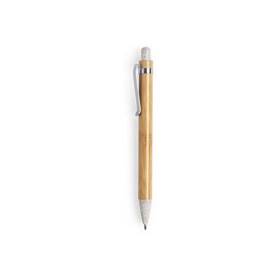Bolígrafo ecológico de bambú y caña de trigo con clip metálico