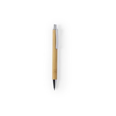 Bolígrafo ecológico de bambú con clip metálico