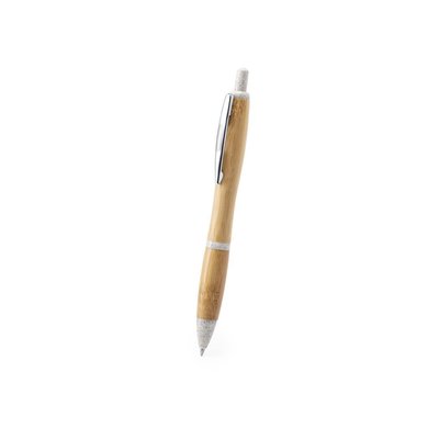 Bolígrafo ecológico de bambú con detalles en caña de trigo