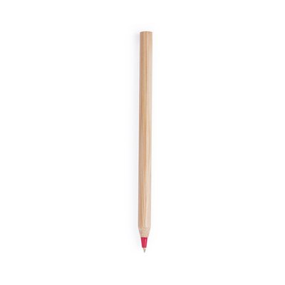 Bolígrafo ecológico en bambú con punta de colores  Rojo