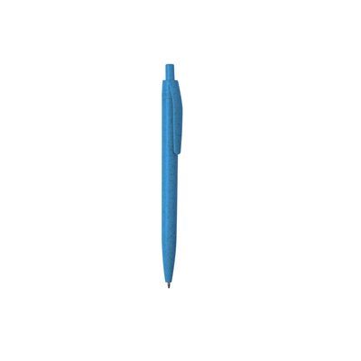 Bolígrafo ecológico de caña de trigo monocolor moteado y resistente ABS Azul