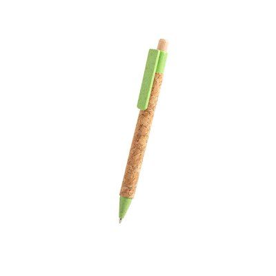 Bolígrafo ecológico de corcho y caña de trigo Verde