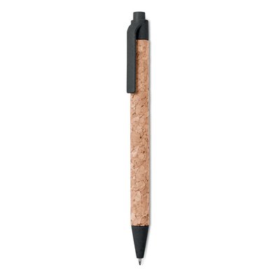 Bolígrafo ecológico de corcho con punta y clip en vistosos colores