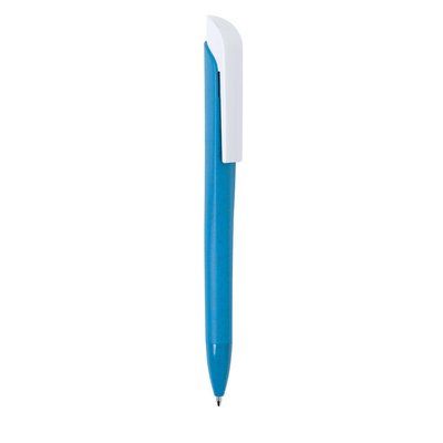 Bolígrafo ecológico de caña de trigo y detalles de colores Azul