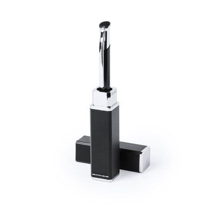 Bolígrafo Elegante con Estuche Aluminio Negro