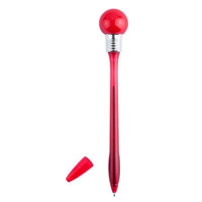 Bolígrafo ergonómico fino con luz led en la bombilla Rojo