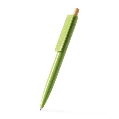 Bolígrafo de fibra de trigo con pulsador de bambú