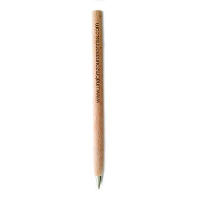 Bolígrafo fino de madera y tinta negra