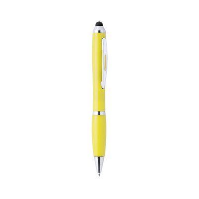 Bolígrafo de formas ovaladas con puntero táctil Amarillo