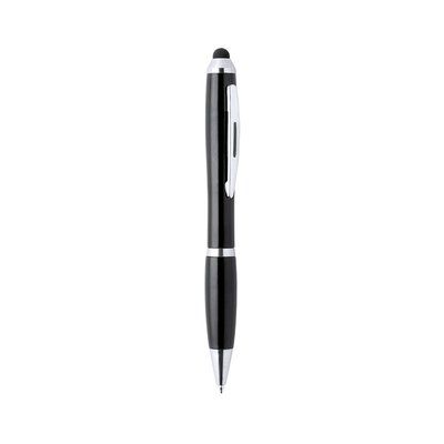 Bolígrafo de formas ovaladas con puntero táctil Negro
