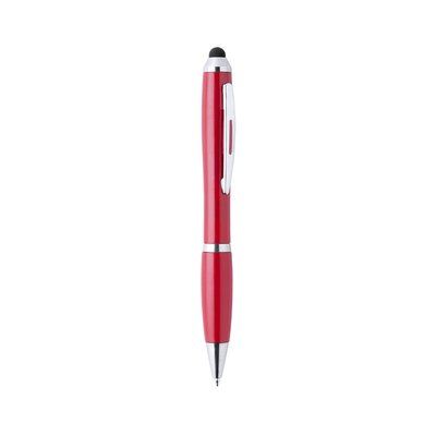 Bolígrafo de formas ovaladas con puntero táctil Rojo