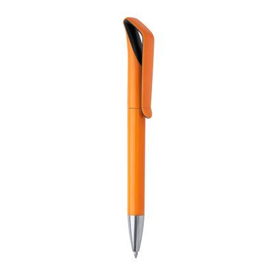 Bolígrafo giratorio acabado brillo NEGRO/NARANJA Tinta Azul