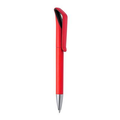 Bolígrafo giratorio acabado brillo Negro/Rojo Tinta Azul