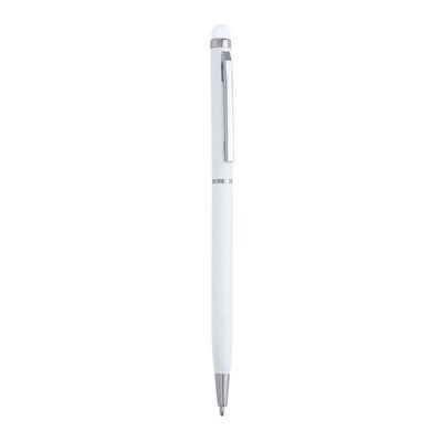 Bolígrafo giratorio de aluminio Blanco TINTA AZUL