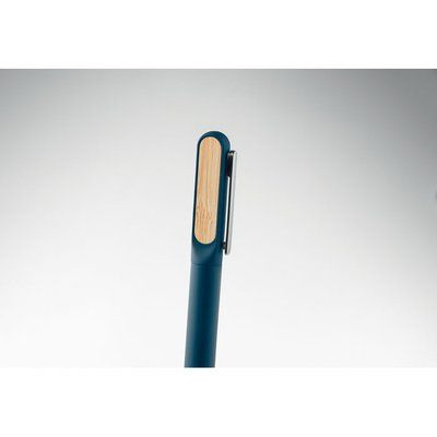 Bolígrafo giratorio de aluminio reciclado con clip bambú