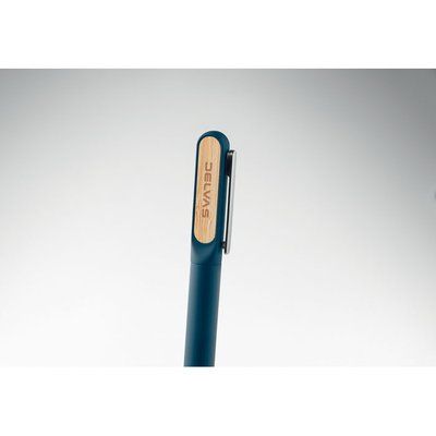 Bolígrafo giratorio de aluminio reciclado con clip bambú