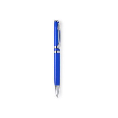 Bolígrafo Giratorio con Anillas Cromadas Azul