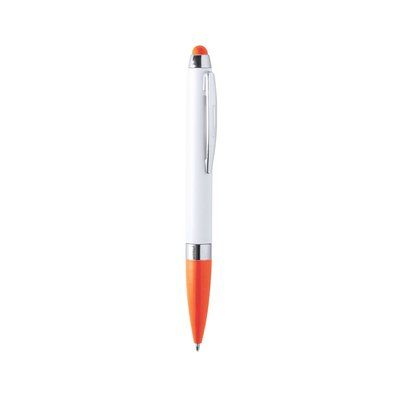 Bolígrafo giratorio de plastico con puntero táctil Naranja