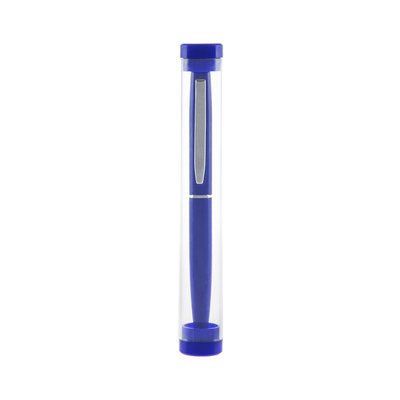 Bolígrafo Giratorio con Estuche Transparente Azul