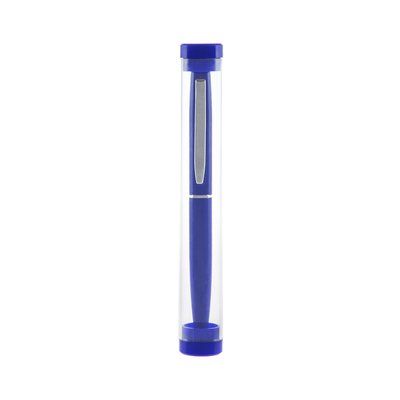 Bolígrafo Giratorio con Estuche Transparente Azul