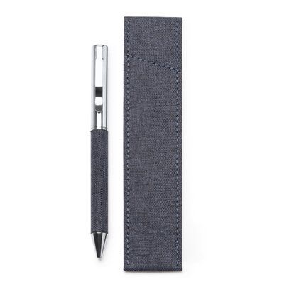 Bolígrafo giratorio de metal y RPET en funda VAQUERO Tinta Azul