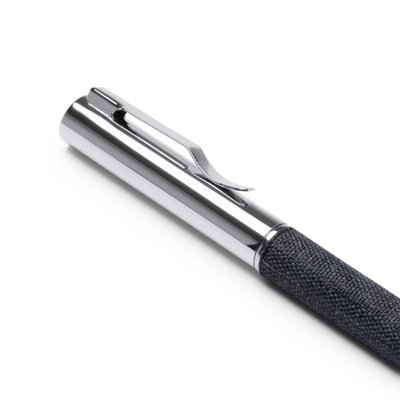 Bolígrafo giratorio de metal y RPET en funda