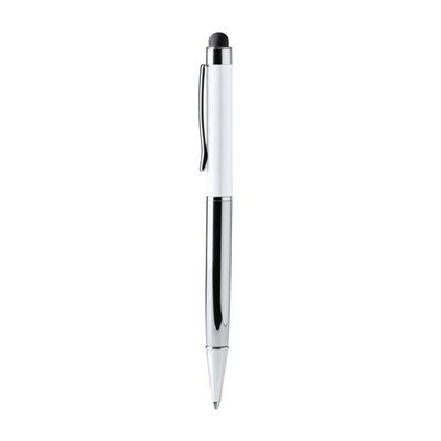 Bolígrafo giratorio con puntero Blanco Tinta Azul