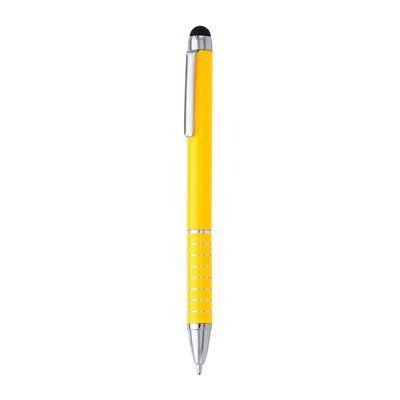 Bolígrafo giratorio con puntero táctil Amarillo Tinta Azul