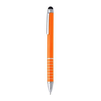 Bolígrafo giratorio con puntero táctil Naranja Tinta Azul