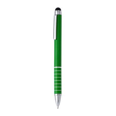 Bolígrafo giratorio con puntero táctil Verde Helecho Tinta Azul