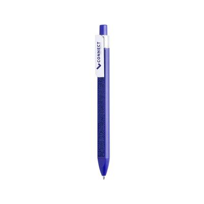 Bolígrafo Glamour de diseño cuadrangular con maxi clip  Azul
