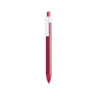 Bolígrafo Glamour de diseño cuadrangular con maxi clip  Rojo