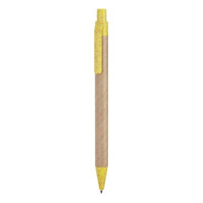 Bolígrafo hecho con cartón reciclado Amarillo Tinta Azul