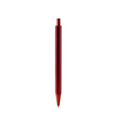 Bolígrafo hexagonal metálico Rojo TINTA AZUL