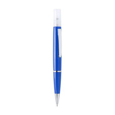 Bolígrafo higienizante de colores con pulverizador recargable Azul